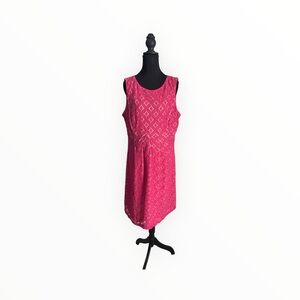 Coldwater Creek Fuchsia Lace Blouse - Hot‎ Pink Shift Dress Size 16 Sleeveless